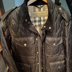 Burberry Brit mens black quilted jacket coat XXL